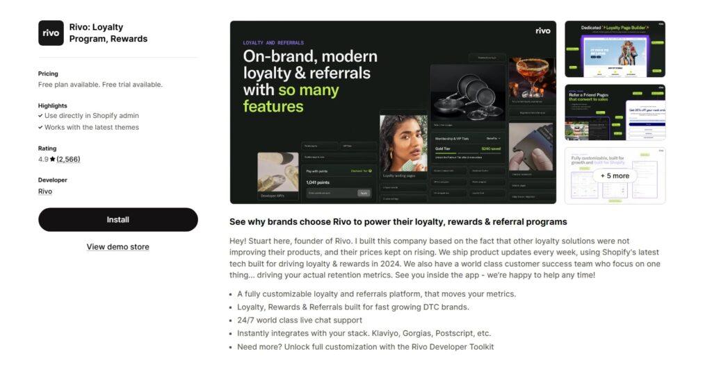 rivo loyalty and referrals app screenshot