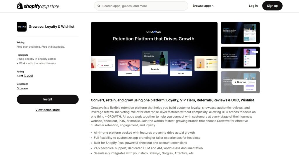 growave loyalty wishlist shopify app