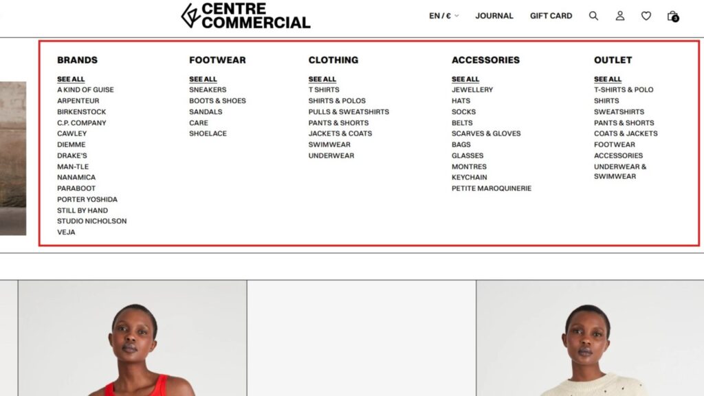 centre commercial navigation