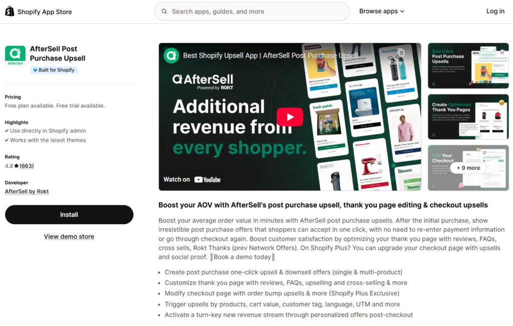 aftersell post purchase upsell shopify app
