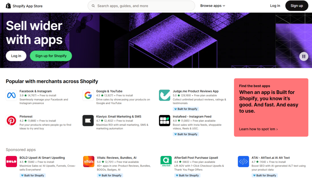shopify app store