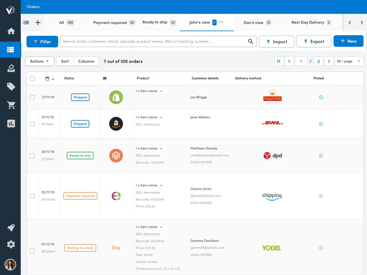 shopify data tracking