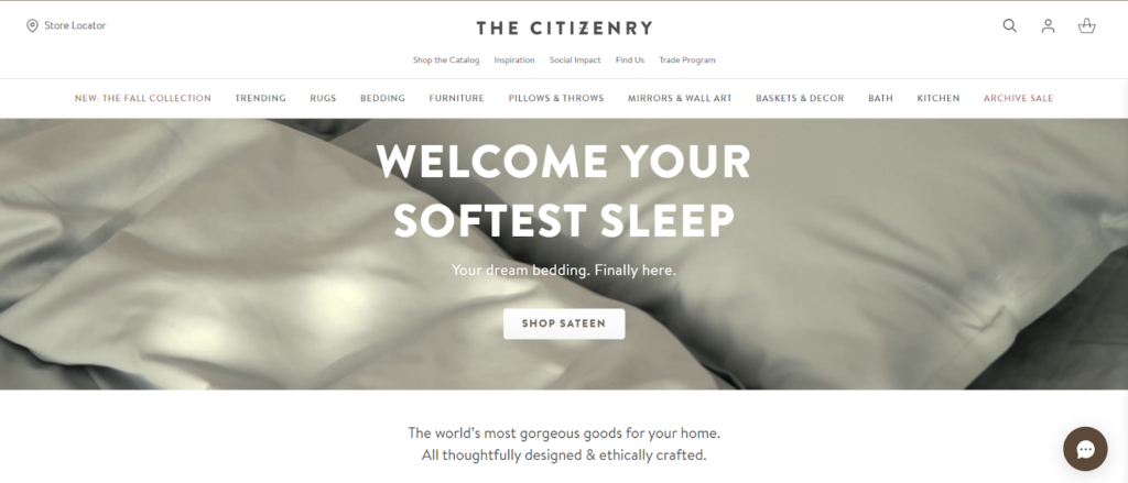 ethical shopify furniture store highlighting origin and fair-trade values