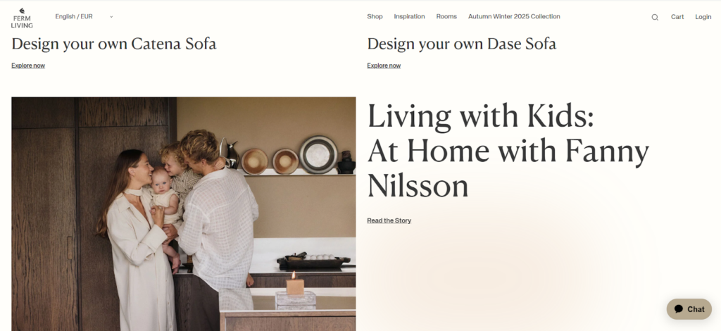minimalist shopify furniture theme with calm, balanced design layout