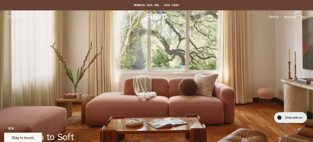 minimal Shopify furniture homepage emphasizing speed and simplicity